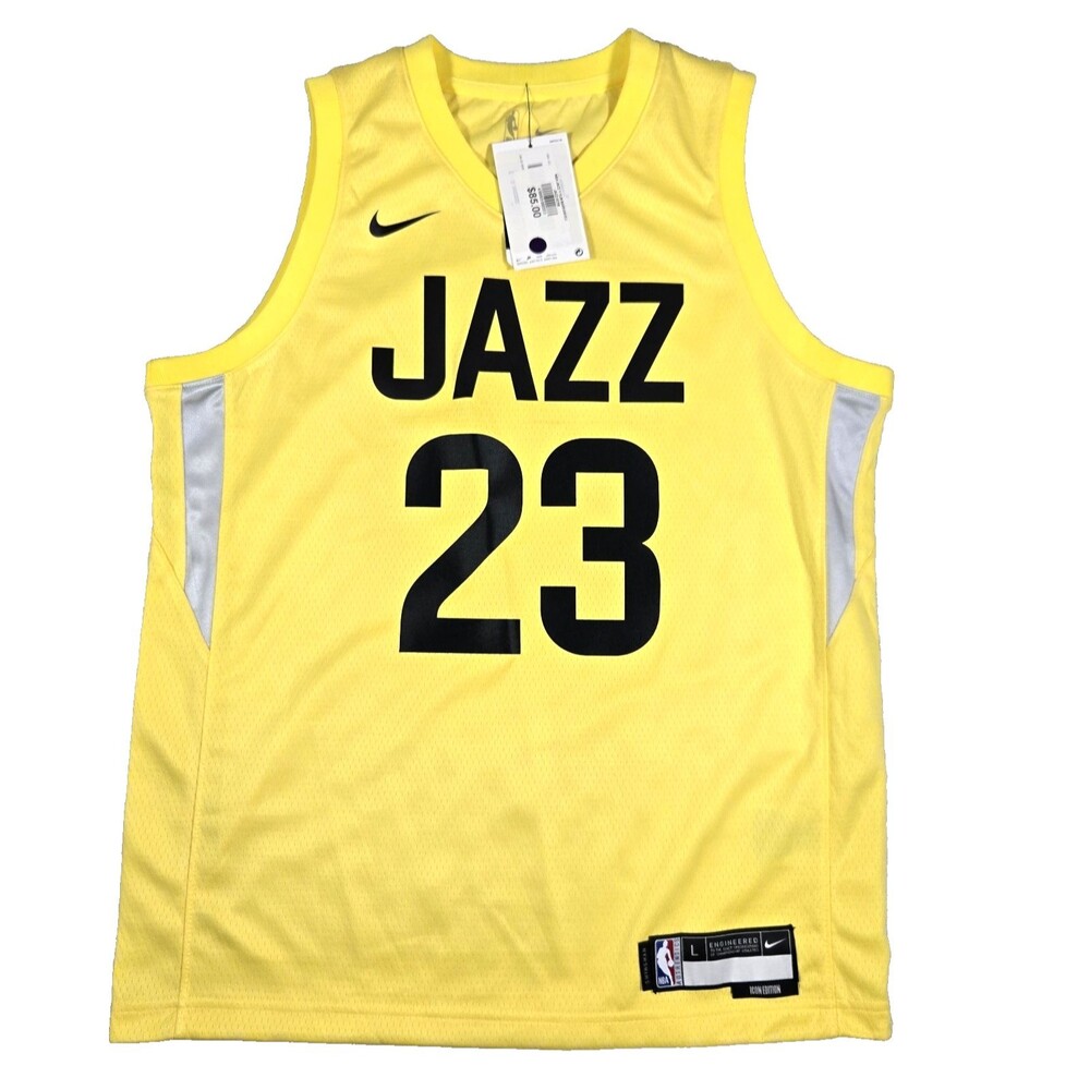Utah Jazz Lauri Markkanen Nike Men's Large Yellow NBA Swingman Jersey New